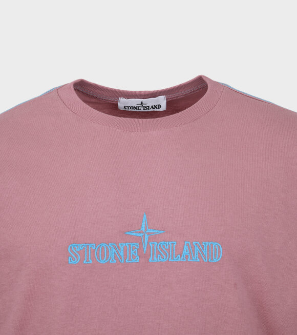 Stone Island - Embroidered Logo T-shirt Pink