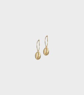 Anni Lu - Cowry Shell Hoop Earrings Gold