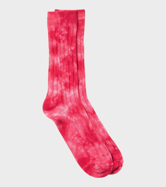 Stüssy - Dyed Ribbed Crew Socks Red/Pink 
