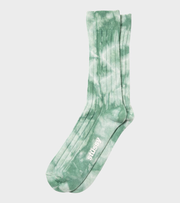 Stüssy - Dyed Ribbed Crew Socks Green
