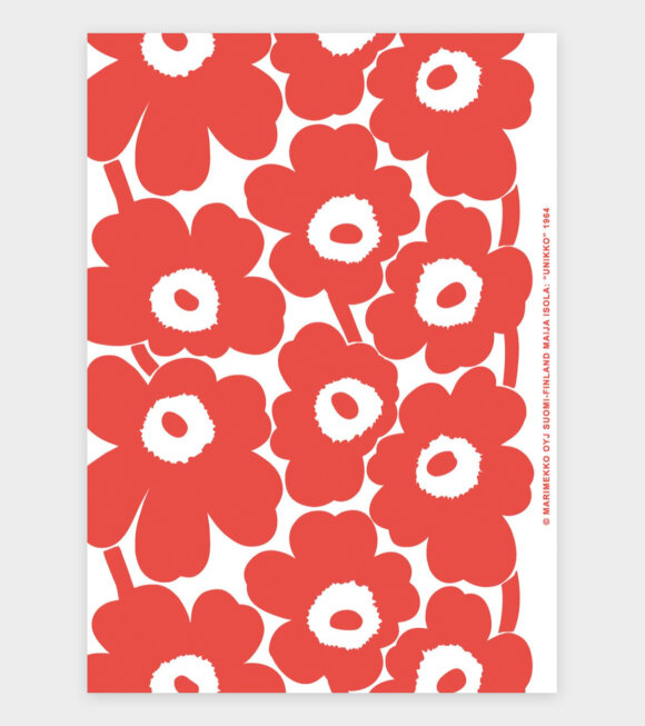 Marimekko - Unikko Art Poster Red/White 