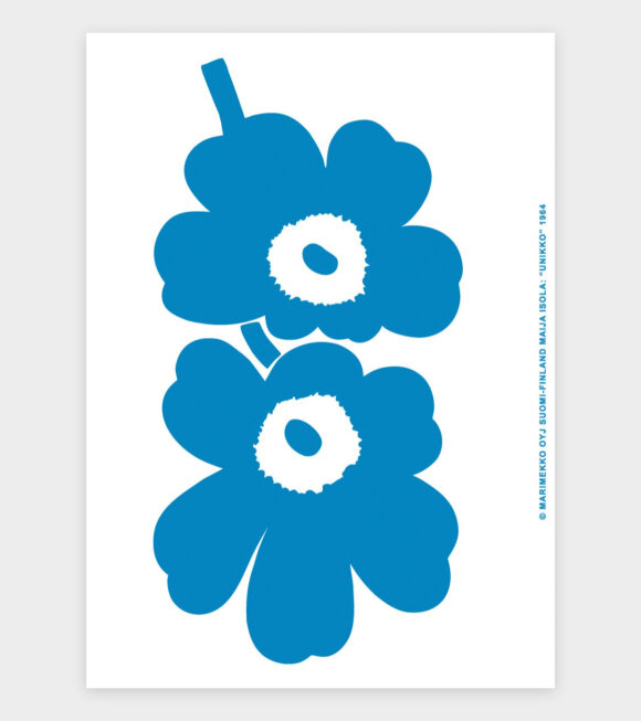 Marimekko - Unikko Art Poster Blue/White 
