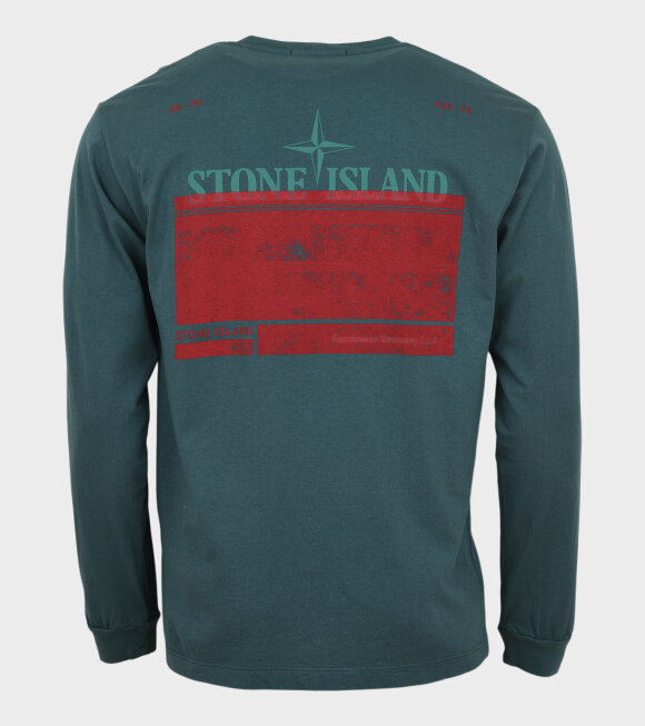 Stone Island - Logo Print L/S T-shirt Green