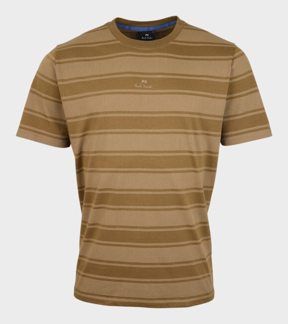 Paul Smith - PS Logo Striped T-shirt Khaki/Brown