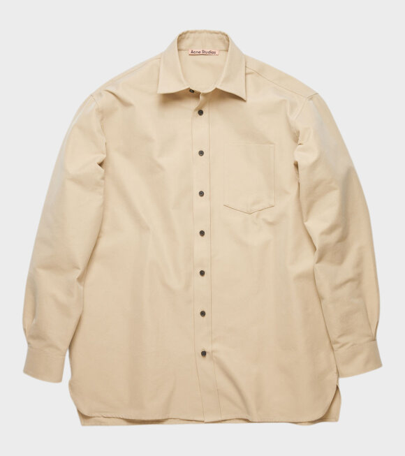 Acne Studios - Cotton-Blend Twill Shirt Beige 