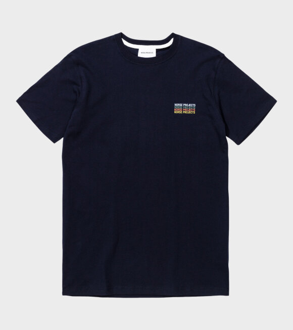 Norse Projects - Niels Logo Stack T-shirt Navy