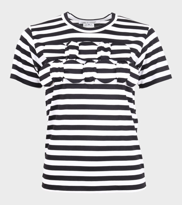 Comme des Garcons - Ladies Striped Bow T-Shirt Black/White 