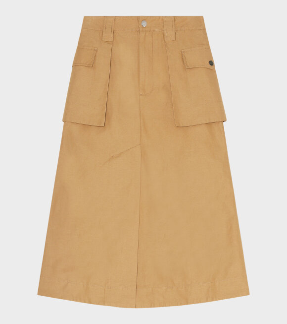 Ganni - Cotton Canvas Skirt Brown