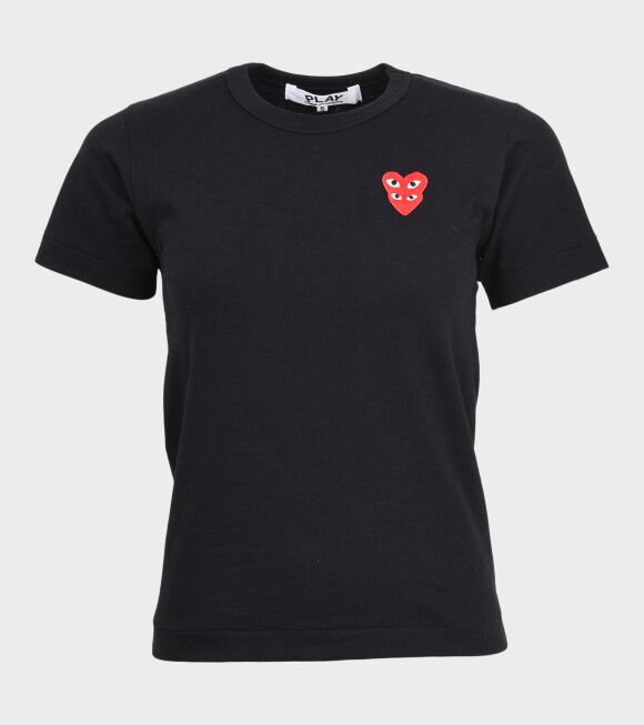 Comme des Garcons PLAY - W Double Heart T-shirt Black