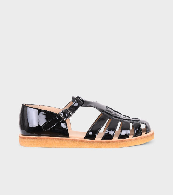 Angulus - Closed Toe Sandals Shiny Black 