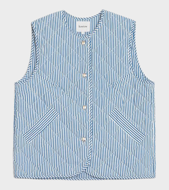 Kowtow - Quilt Vest Stripe White/Blue