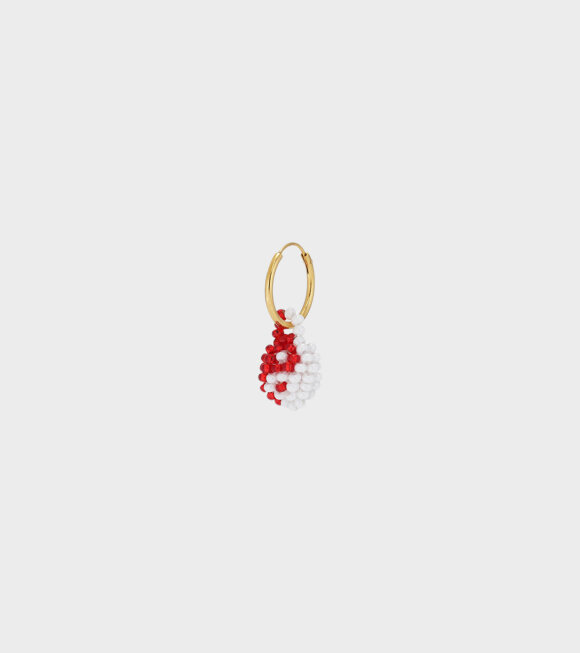 Pura Utz - Mini Yin Yang Earring Red/White