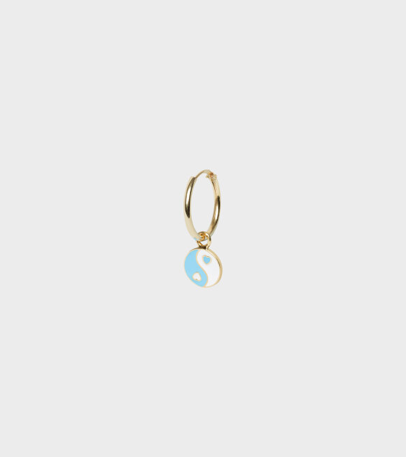 Wilhelmina Garcia - Gold Yin/Yang Earring Blue