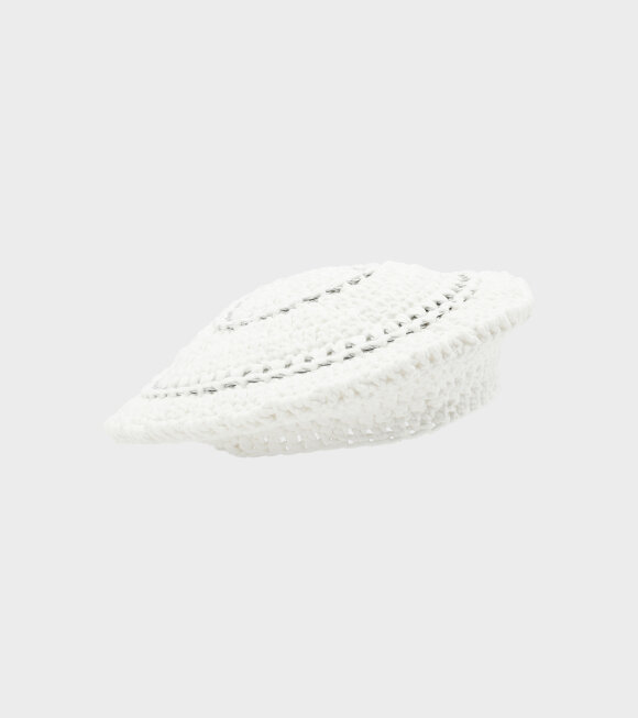 Ganni - Cotton Knit Hat Egret 