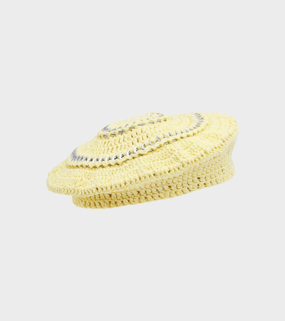 Ganni - Cotton Knit Hat Pale Banana 