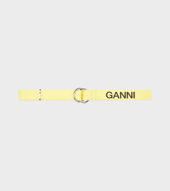 Ganni - Logo O-Ring Belt Pale Banana 