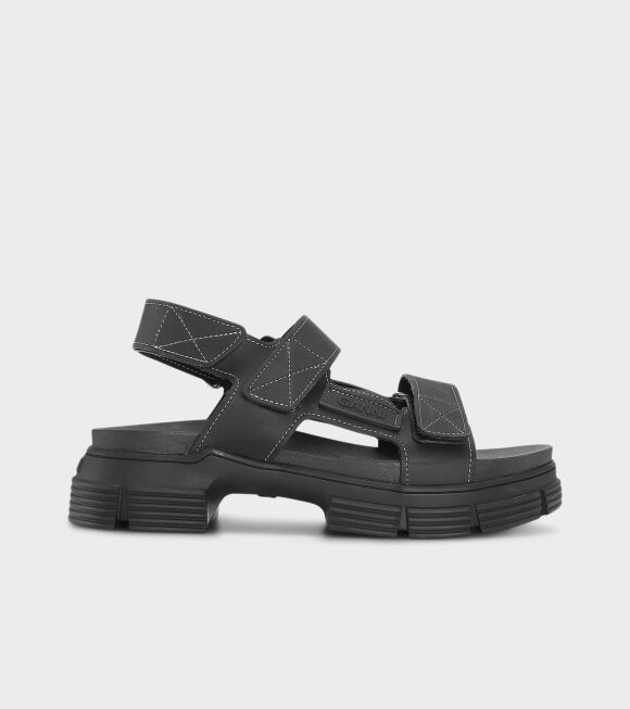 Ganni - Velcro Sandals Black