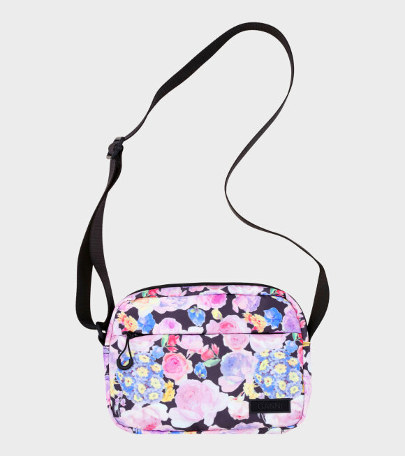 Ganni - Recycled Tech Fabric Bag Pink Flowers 