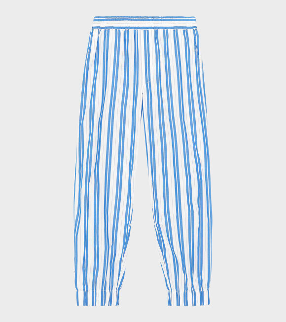 Ganni - Pants Stripe Cotton Blue/White