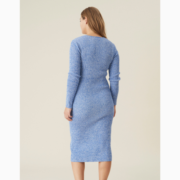 Ganni - Long Dress Melange Knit Blue