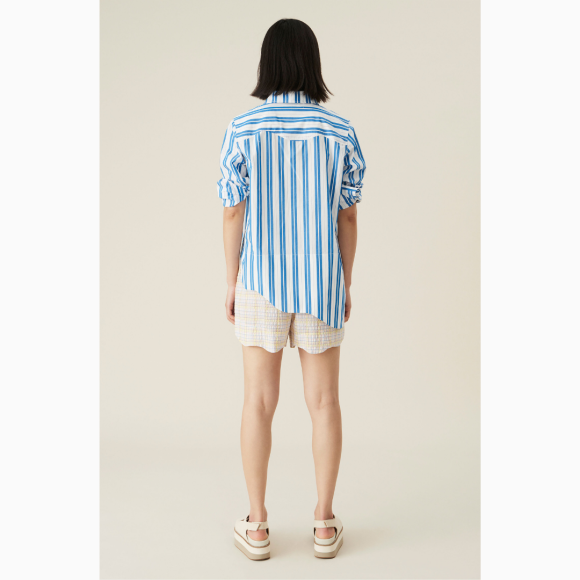 Ganni - Shirt Stripe Cotton Blue/White
