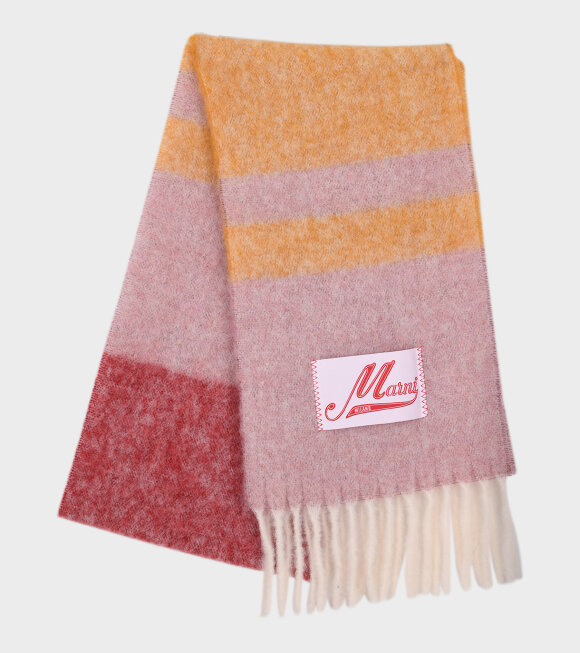Marni - Striped Mohair Scarf Pink