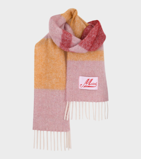 Marni - Striped Mohair Scarf Pink