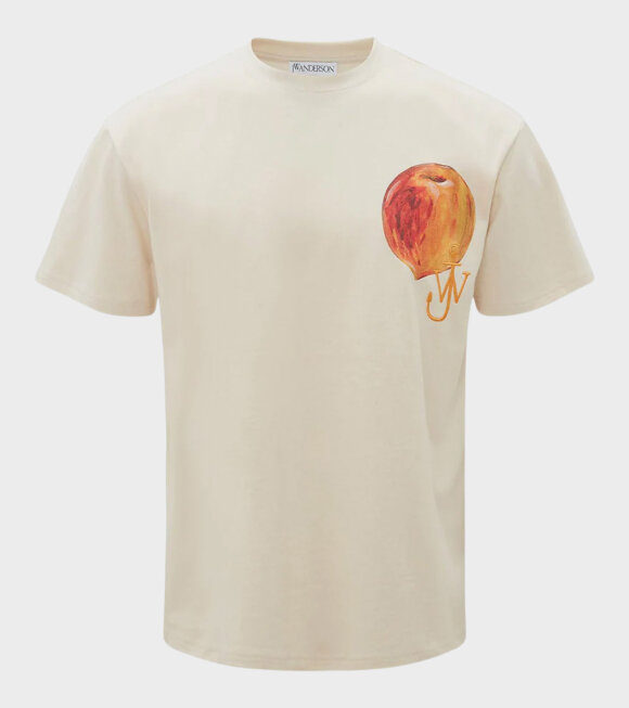 JW Anderson - Printed Peach Logo T-shirt Off-white