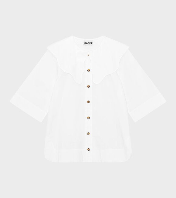 Ganni - Cotton Poplin Shirt Bright White