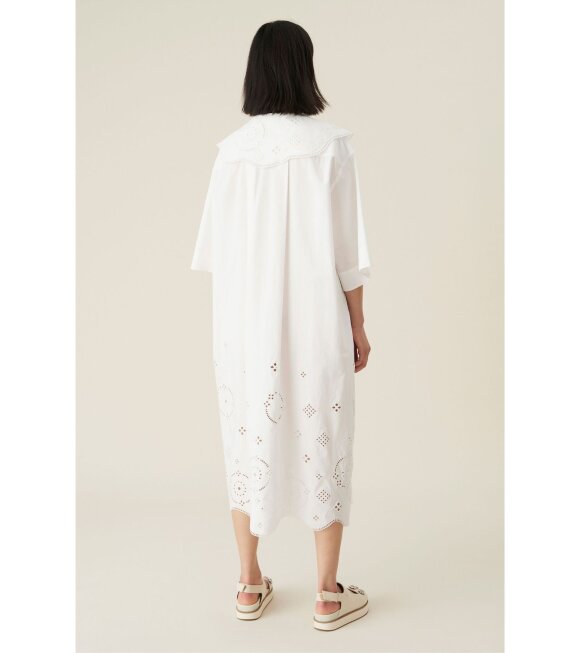 Ganni - Broderie Anglaise Dress Bright White