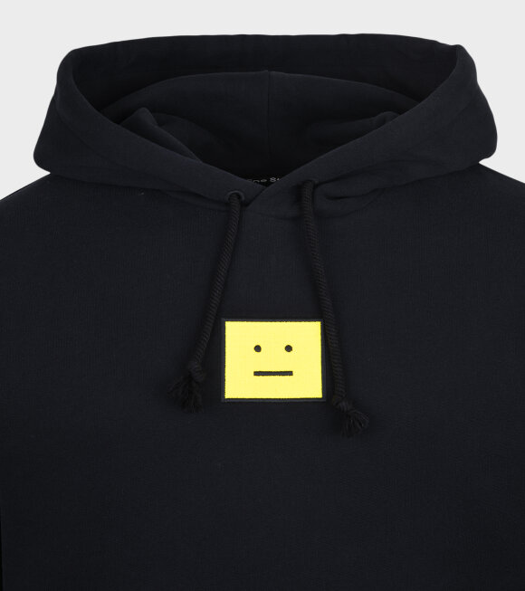 Acne Studios - Yellow Face Patch Hoodie Black