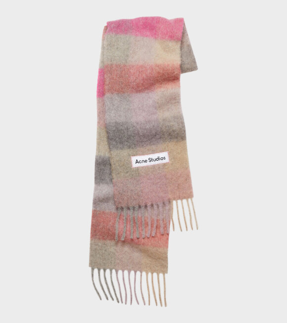 Acne Studios - Large Check Scarf Pink