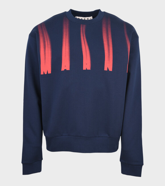 Marni - Fade Logo Sweatshirt Navy/Red