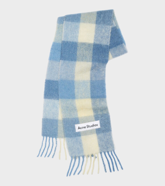 Acne Studios - Large Check Scarf Blue
