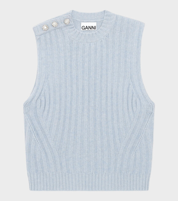Ganni - Wool Mix Vest Blue