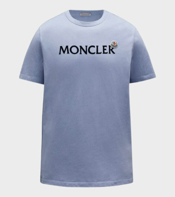 Moncler - Black Logo T-shirt Sky Blue 