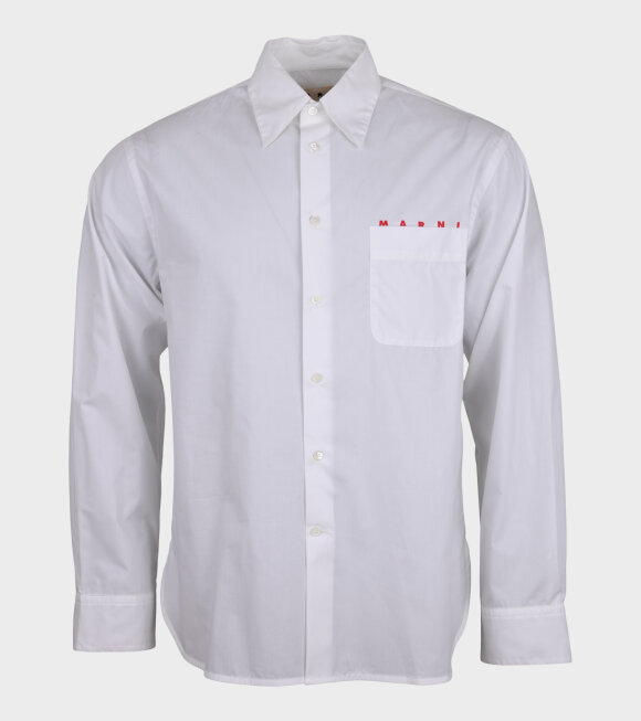 Marni - Pocket Shirt Logo White/Red