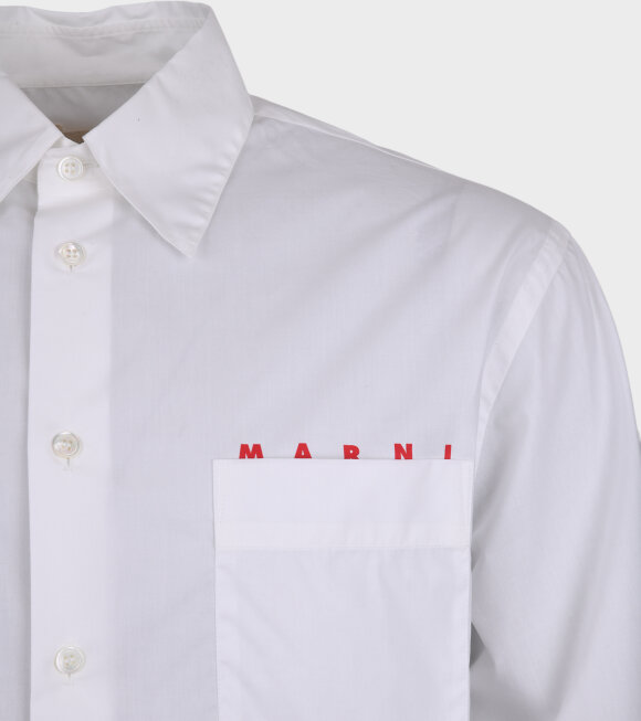 Marni - Pocket Shirt Logo White/Red