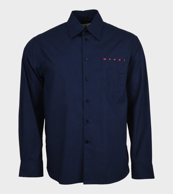 Marni - Pocket Shirt Logo Blue/Red 
