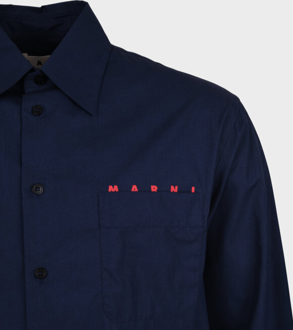 Marni - Pocket Shirt Logo Blue/Red 