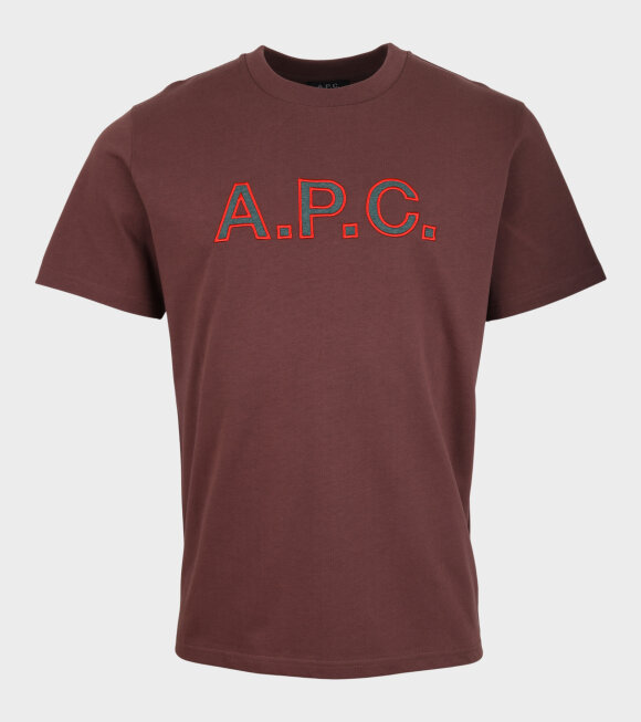 A.P.C - Embroidered Logo T-shirt Brown