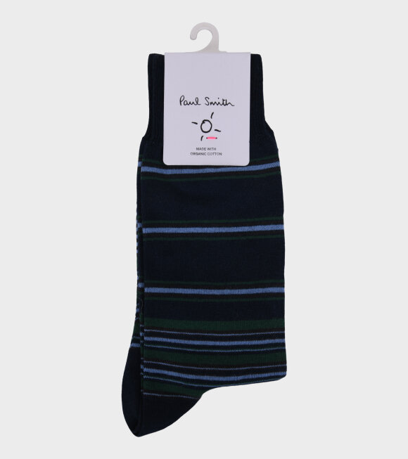 Paul Smith - Striped Socks Navy/Green