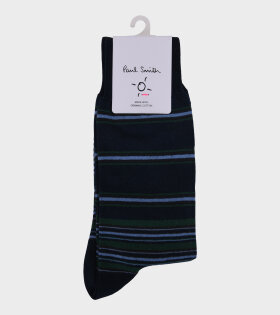 Striped Socks Navy/Green
