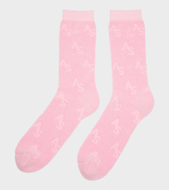 Acne Studios - Fluffy Logo Socks Pink