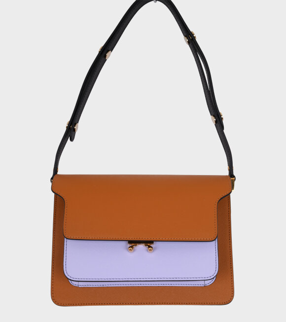 Marni - Medium Trunk Saffiano Bag Orange/Purple