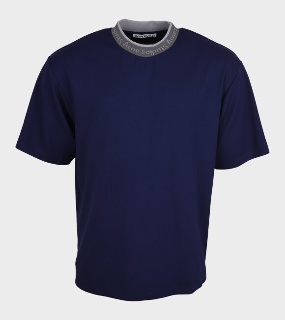 Acne Studios - Logo Collar T-shirt Blue