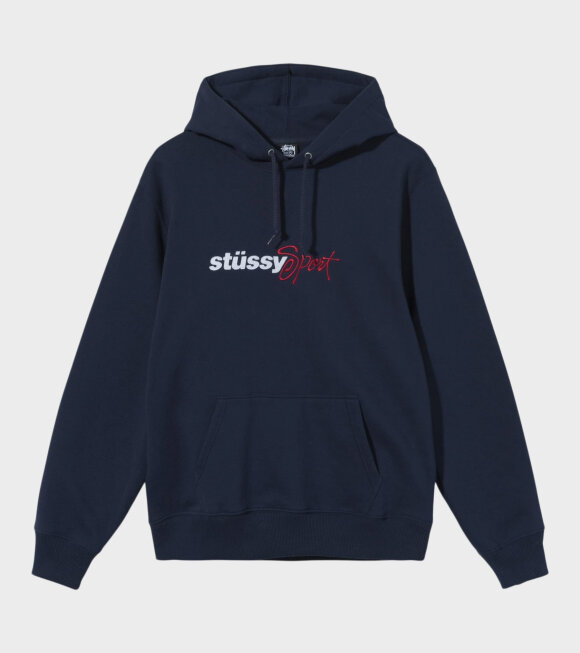Stüssy - Sport Embroidered Hoodie Navy