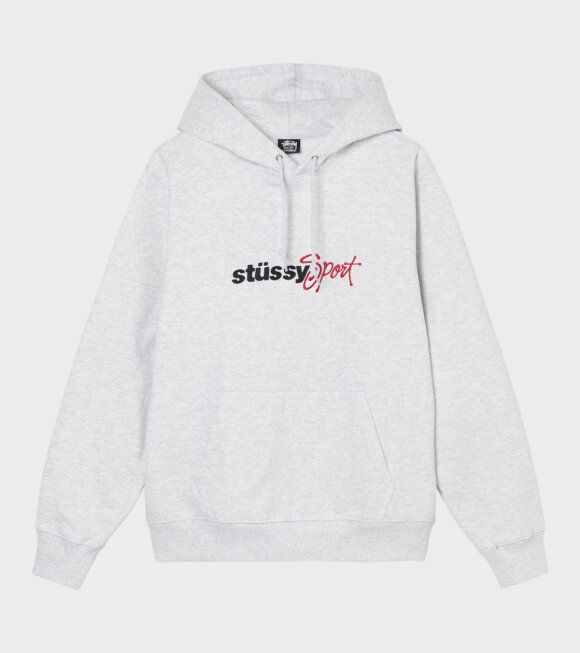 Stüssy - Sport Embroidered Hoodie Grey 