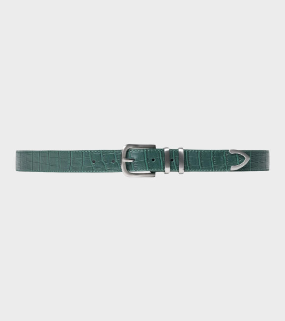 Stüssy - Gator Leather Belt Green