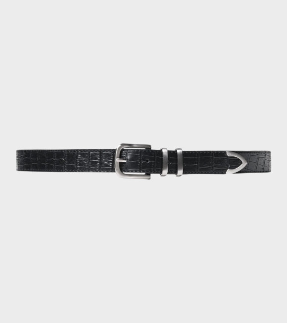 Stüssy - Gator Leather Belt Black 